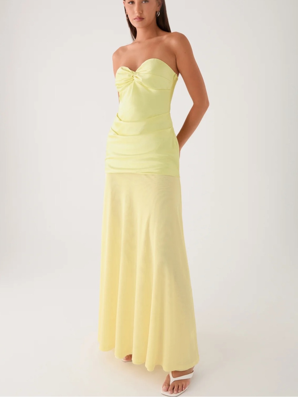 Peppermayo Strapless Butter Yellow Maxi Dress - Picture 3 of 13